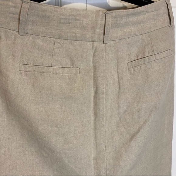 Banana Republic linen lined pencil skirt beige tan khaki Beach Work Summer size6 - Picture 5 of 12